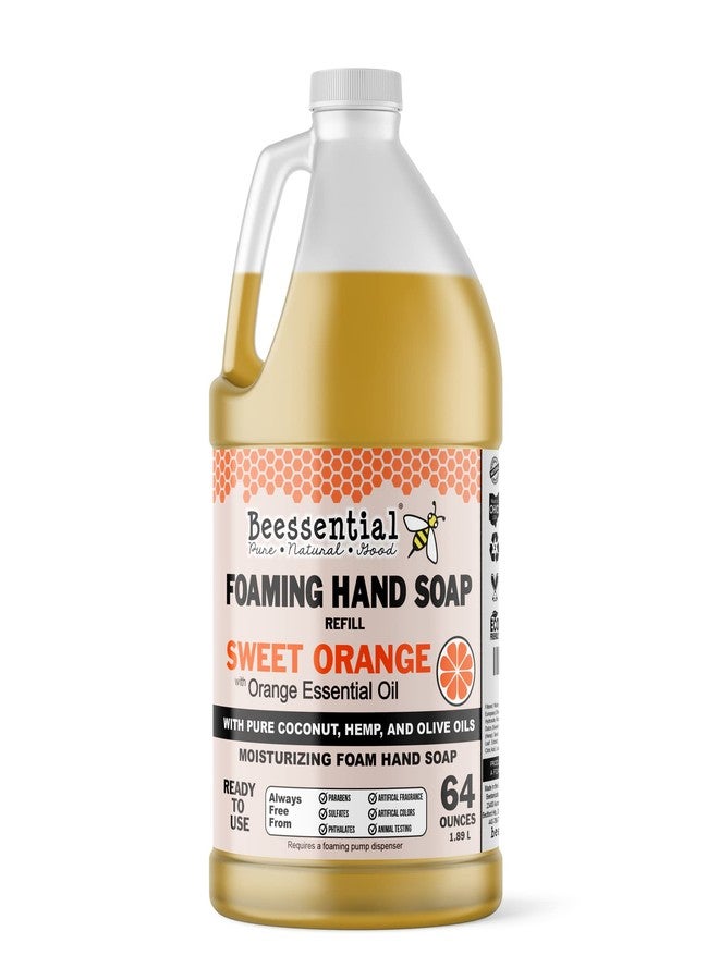 Beessential All Natural Bulk Foaming Hand Soap Refill, 64 oz Orange | Made with Moisturizing Aloe & Honey - Made in the USA - Image 1