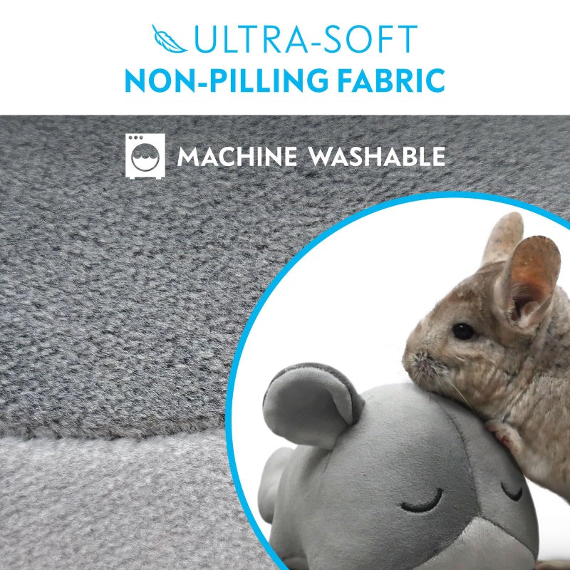 Paw Inspired Chinchilla Cuddler for Chinchillas, Guinea Pigs, Hamsters, Rats, Ferrets, Hedgehogs, Sugar Gliders, Small Animals | 9-Inch Chinchilla Plush Accessory Toy (Gray) - Image 5