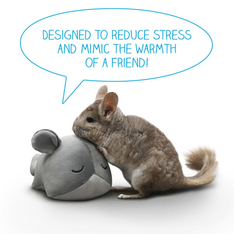 Paw Inspired Chinchilla Cuddler for Chinchillas, Guinea Pigs, Hamsters, Rats, Ferrets, Hedgehogs, Sugar Gliders, Small Animals | 9-Inch Chinchilla Plush Accessory Toy (Gray) - Image 2