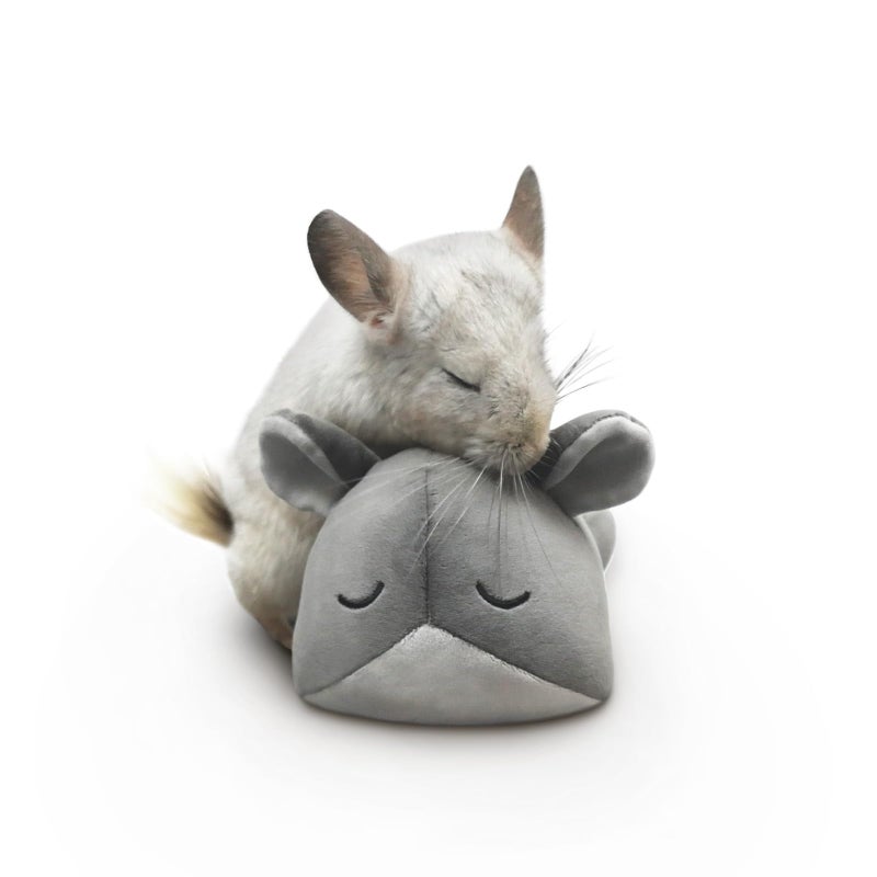 Paw Inspired Chinchilla Cuddler for Chinchillas, Guinea Pigs, Hamsters, Rats, Ferrets, Hedgehogs, Sugar Gliders, Small Animals | 9-Inch Chinchilla Plush Accessory Toy (Gray) - Image 1