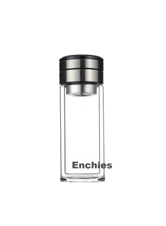 Heenoor Double-layer Glass Cup For Men With Tea Infuser, High-quality Tea Brewing Mug, Car Water Bottle Xn-7093 Natural Color 270ml - Image 5