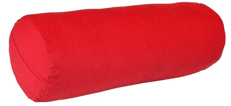 The Yogis Yoga Bolster for Yoga & Meditation Filled with Cotton (Size: L 59 x W 23cm) (Red) - Image 4
