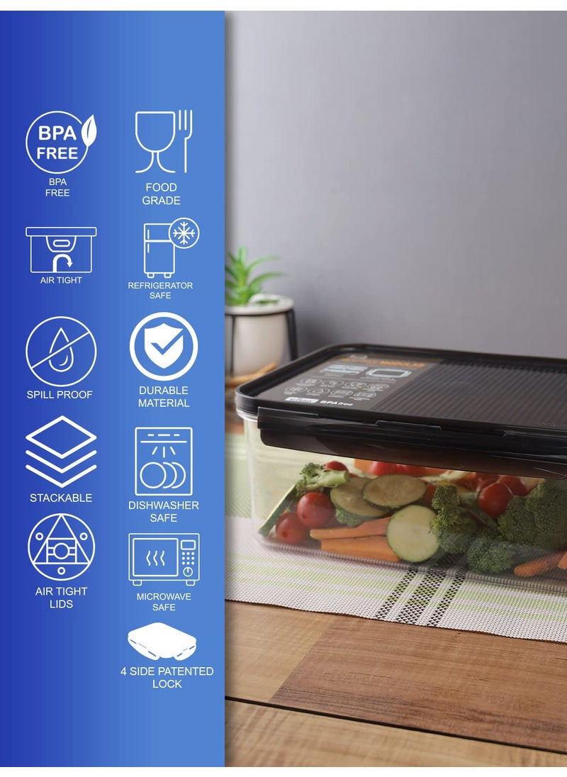 LOCK & LOCK - Lock & Lock Rectangular Bisfree Modular Food Storage Container, 3.5 Litres, 1 Piece, Transparent - Image 1