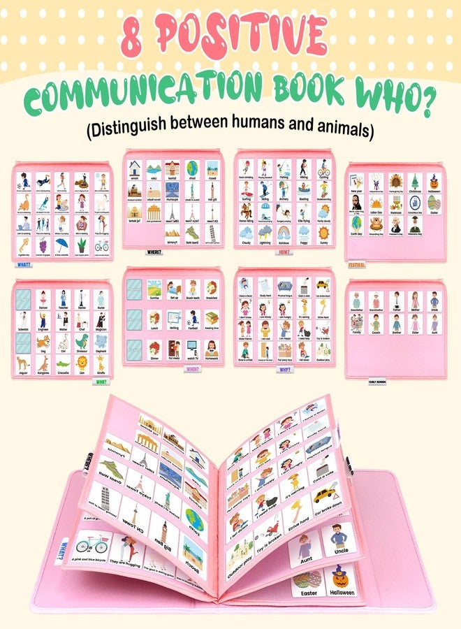 BOHEMIABY Educational Learning Toy Book, Weekly Planner Children, Autism Reward Chart Children, Calendar Visual Schedule Toddlers Schedule Card for Home School (Pink) - Image 3