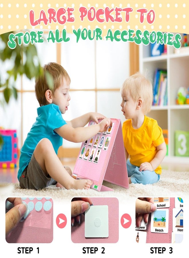 BOHEMIABY Educational Learning Toy Book, Weekly Planner Children, Autism Reward Chart Children, Calendar Visual Schedule Toddlers Schedule Card for Home School (Pink) - Image 4