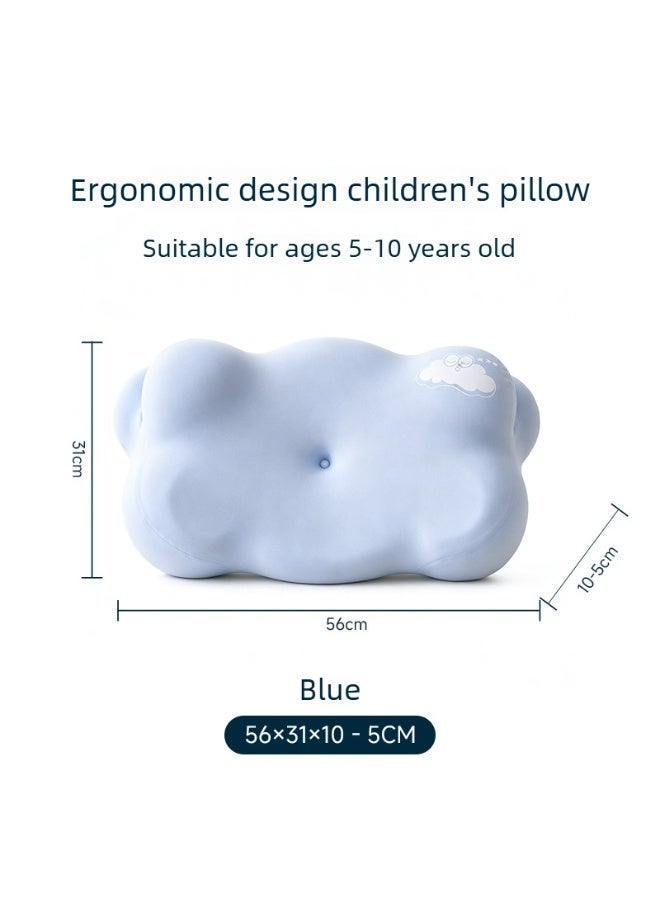 Kids Cloud Spine Support Pillow Soft Washable Memory Foam 5-16+ Years Summer Cooling Pillow Blue - Image 2
