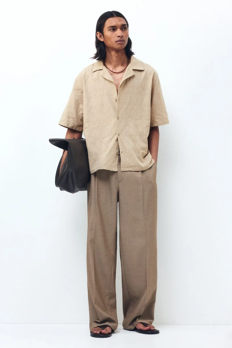 H&M  Relaxed Fit Textured resort shirt for Men | Best Price UAE