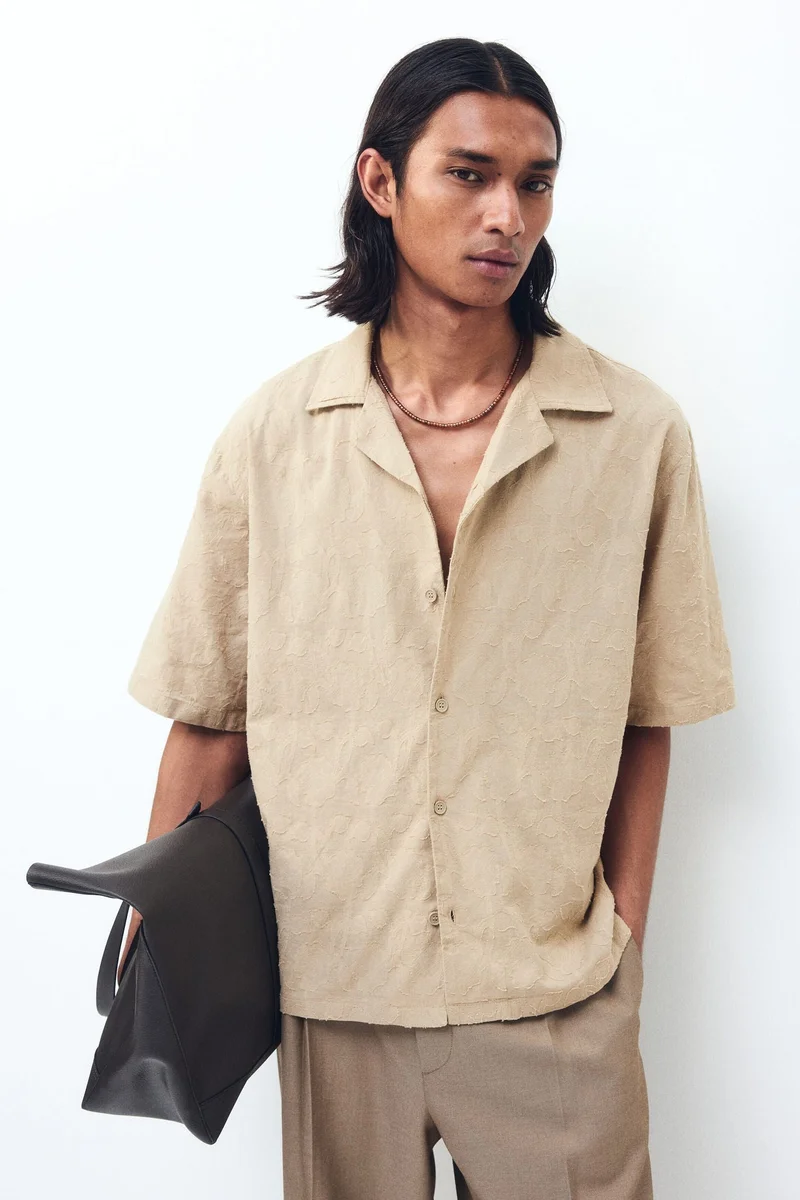 Relaxed Fit Textured resort shirt