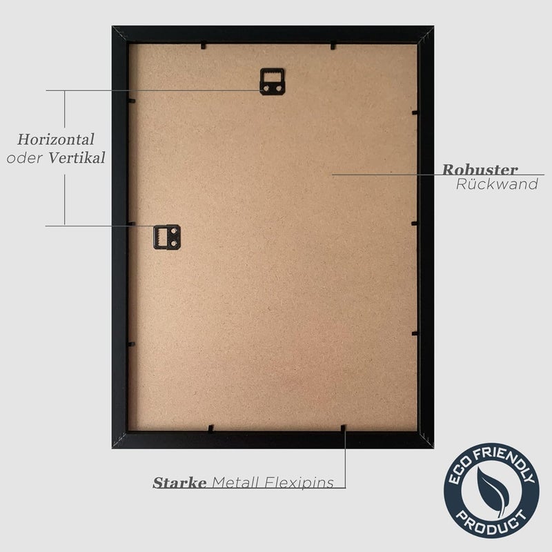 إطار صور خشبي مقاس 30 × 40 سم، بلون أسود، مجموعة من 3 أطر - Image 3