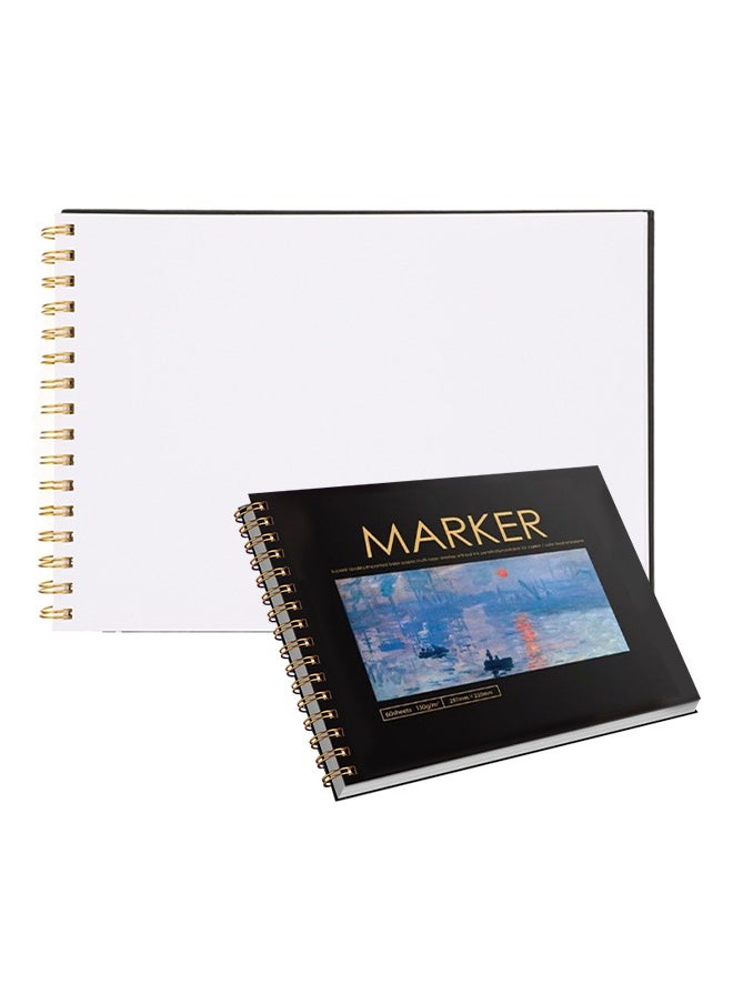 Generic - 60 Sheets Sketchbook, Double Coil Binding Sketch Pad, Suitable for Both Wet and Dry Drawing Media - Image 1