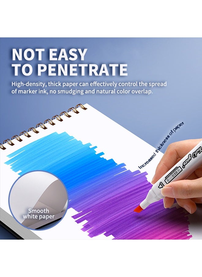 Generic - 60 Sheets Sketchbook, Double Coil Binding Sketch Pad, Suitable for Both Wet and Dry Drawing Media - Image 1