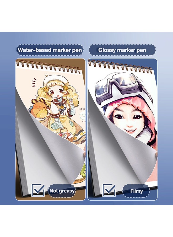 Generic - 60 Sheets Sketchbook, Double Coil Binding Sketch Pad, Suitable for Both Wet and Dry Drawing Media - Image 1