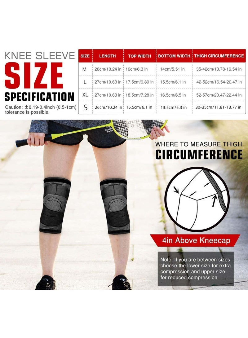 BAZARU 2-Pack Knee Compression Sleeves for Pain Relief & Sports Support – Adjustable Knee Brace for Arthritis, Joint Pain, Workout, Basketball, Running & Joint Recovery, Unisex Design - Image 3