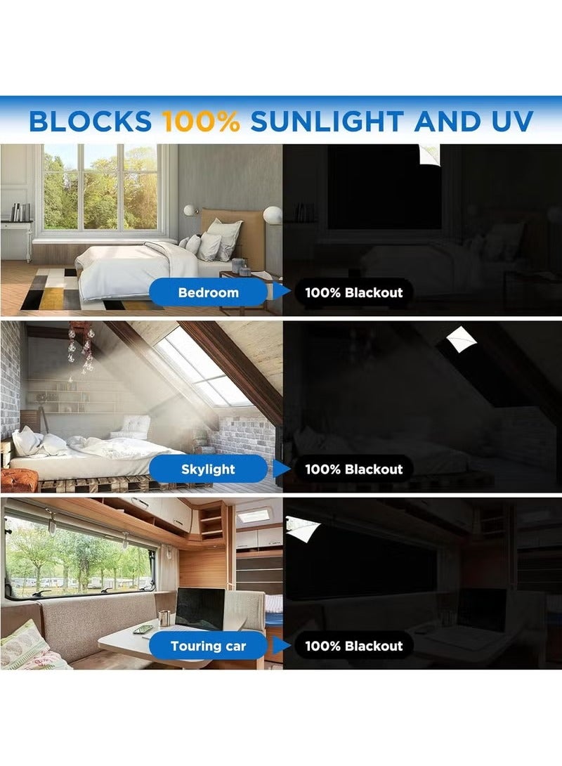 Portable Blackout Curtains, DIY Blackout Blinds with Cutter Knife, No Drill, 100% Black Out, Blackout Shades for Bedroom, Travel, Baby Nursery, Office (145*300cm) - Image 5