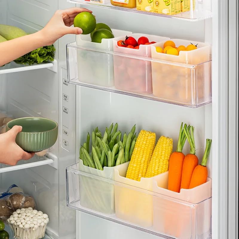 SPECIFY 4 fridge storage boxes multipurpose containers for storage Space-saving Refrigerator Side Door Organizer for fridge kitchen Fruits, Vegetables Storage Containers- transparent - Image 2