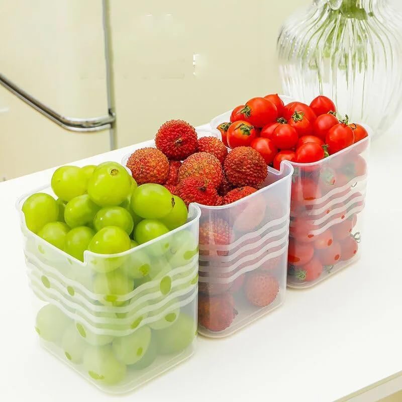 SPECIFY 4 fridge storage boxes multipurpose containers for storage Space-saving Refrigerator Side Door Organizer for fridge kitchen Fruits, Vegetables Storage Containers- transparent - Image 3