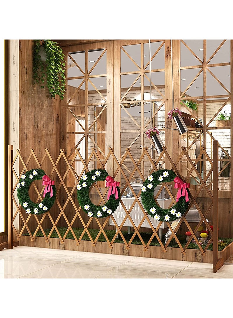 LINGWEI Wooden Fence Freestanding Wooden Trellis Fence For Garden Wooden Expandable Trellis Wooden Wicker Privacy Screen Dog Pet Gate For Home Garden Partition - Image 3