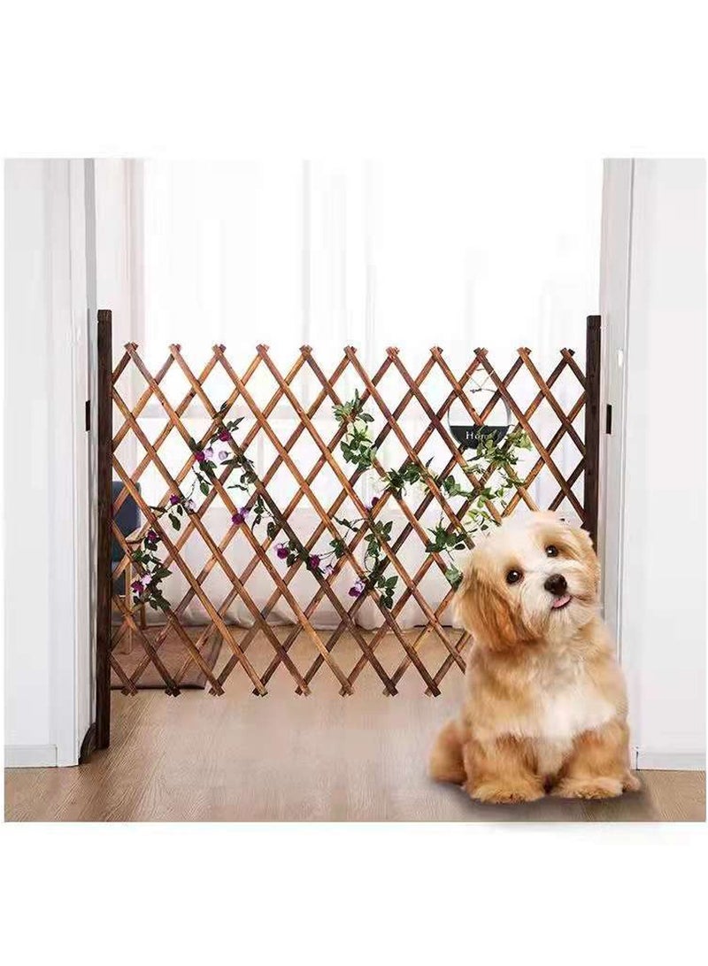 LINGWEI Wooden Fence Freestanding Wooden Trellis Fence For Garden Wooden Expandable Trellis Wooden Wicker Privacy Screen Dog Pet Gate For Home Garden Partition - Image 4