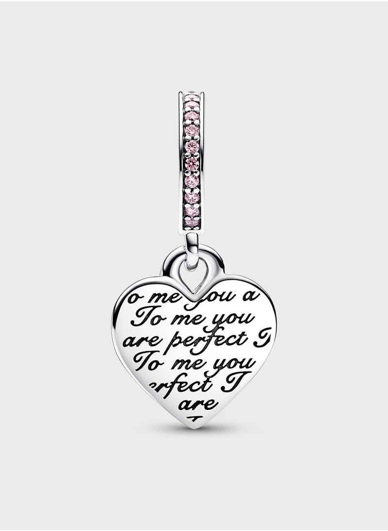 PANDORA 14K Rose Gold Plated Heart Sterling Silver Charm Bracelet