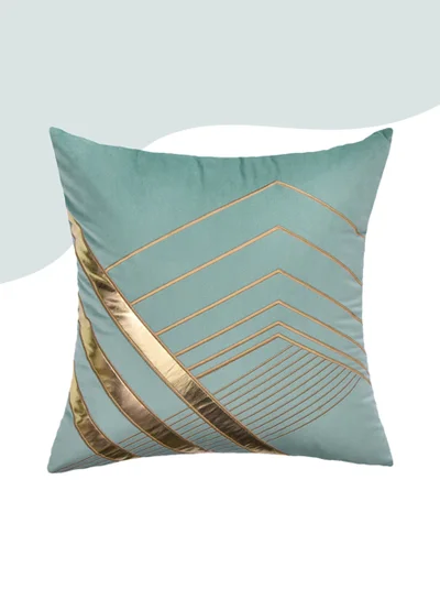 Donetella Decorative Embroidered Cushion Cover blue/gold 45x45Cm (Without Filler)