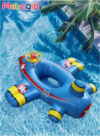 Airplane-shaped Swimming Float with Steering Wheel and Horn, Inflatable Pool Floaties with Unique Appearance and Seat, Creative Pool Float for Kids, Beach Supplies, Suitable for Pool Party, Swimming Pool, Beach-themed Party and Water Park, 92*101*45cm - pzsku/Z7024DA82ADEFA662B329Z/45/_/1737006155/463a4366-7026-416c-88bc-7669079b5823