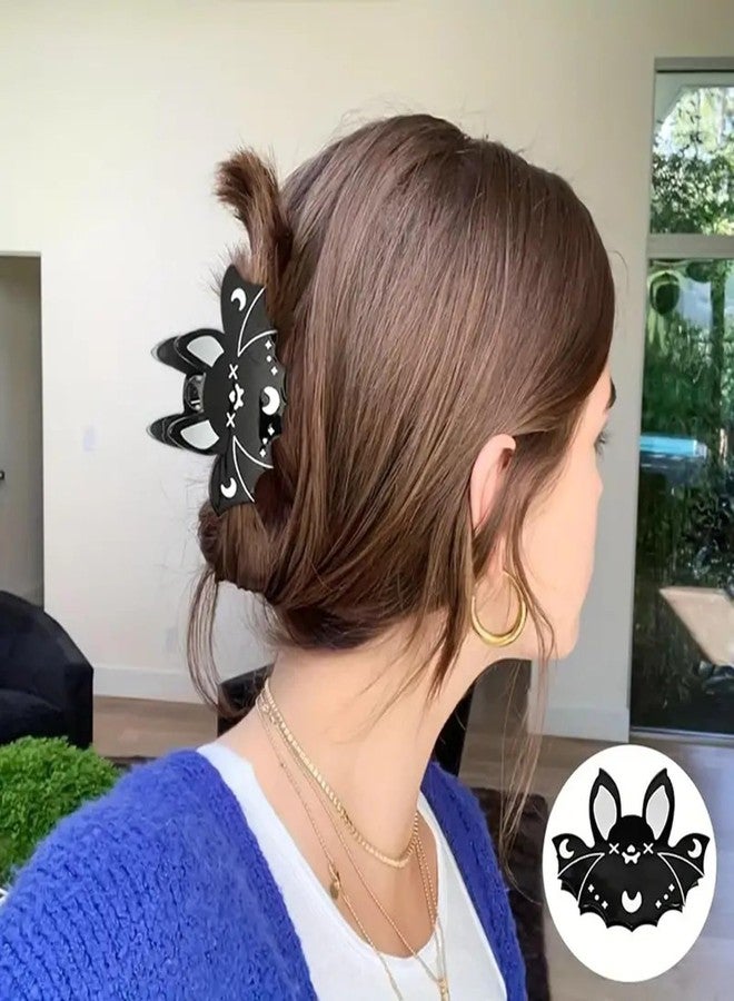 UCCASA Halloween Bat Hair Clips Black Bat Hair Claw Clips with Cute Design Hair Barrettes for Thick Hair Thin Hair for Women Cute Acrylic Winter Hair Accessories Clamps Cosplay Party Halloween Decorations - Image 3