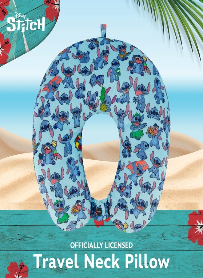 Disney Stitch Kids Travel Neck Pillow for Airplane, Car and Office Comfortable and Breathable, Blue - Image 2
