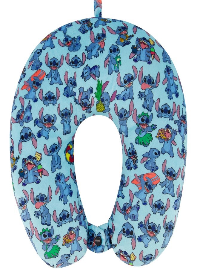 Disney Stitch Kids Travel Neck Pillow for Airplane, Car and Office Comfortable and Breathable, Blue - Image 1