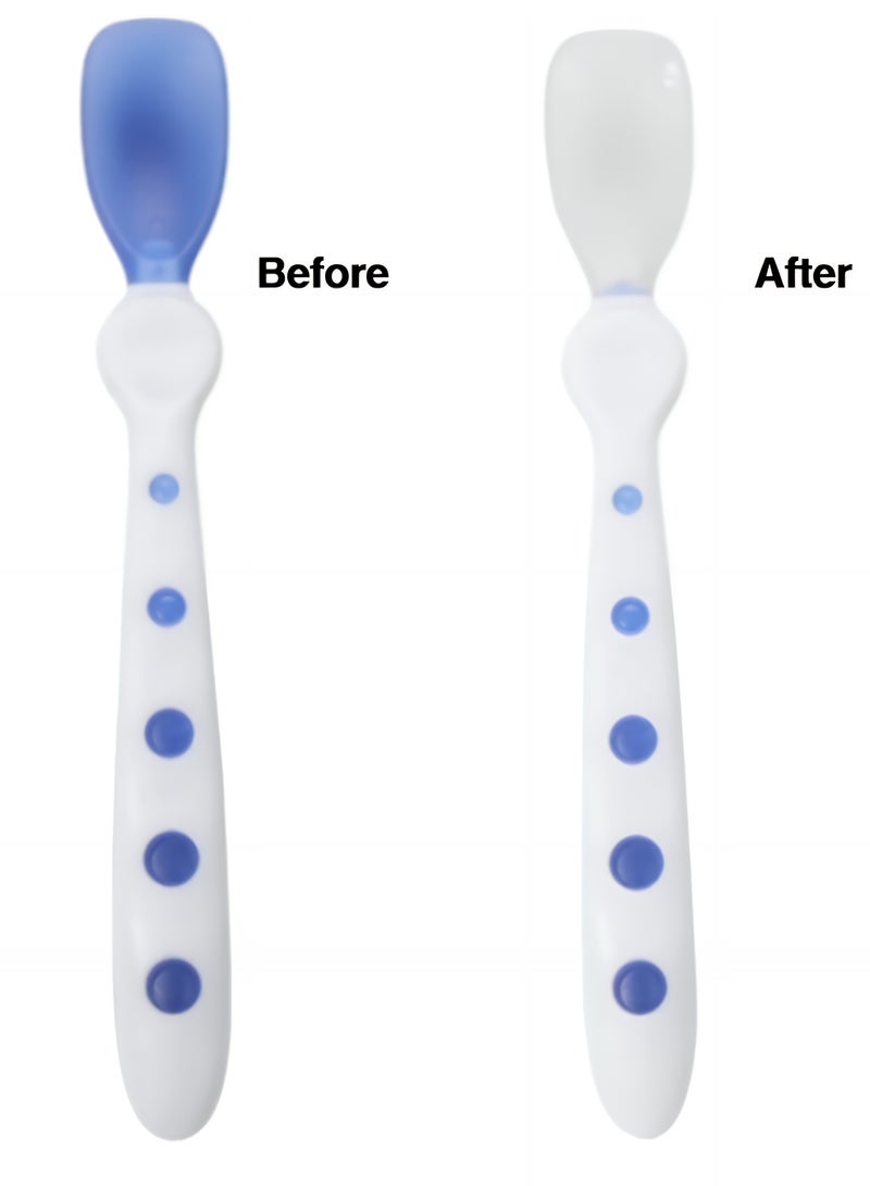 ALMiHomi Heat-Sensitive Baby Spoon – Orange Temperature-Sensing Spoon with Raised Hygiene Base, Color Changing at 40°C, BPA-Free for Toddlers & Infants - Image 3