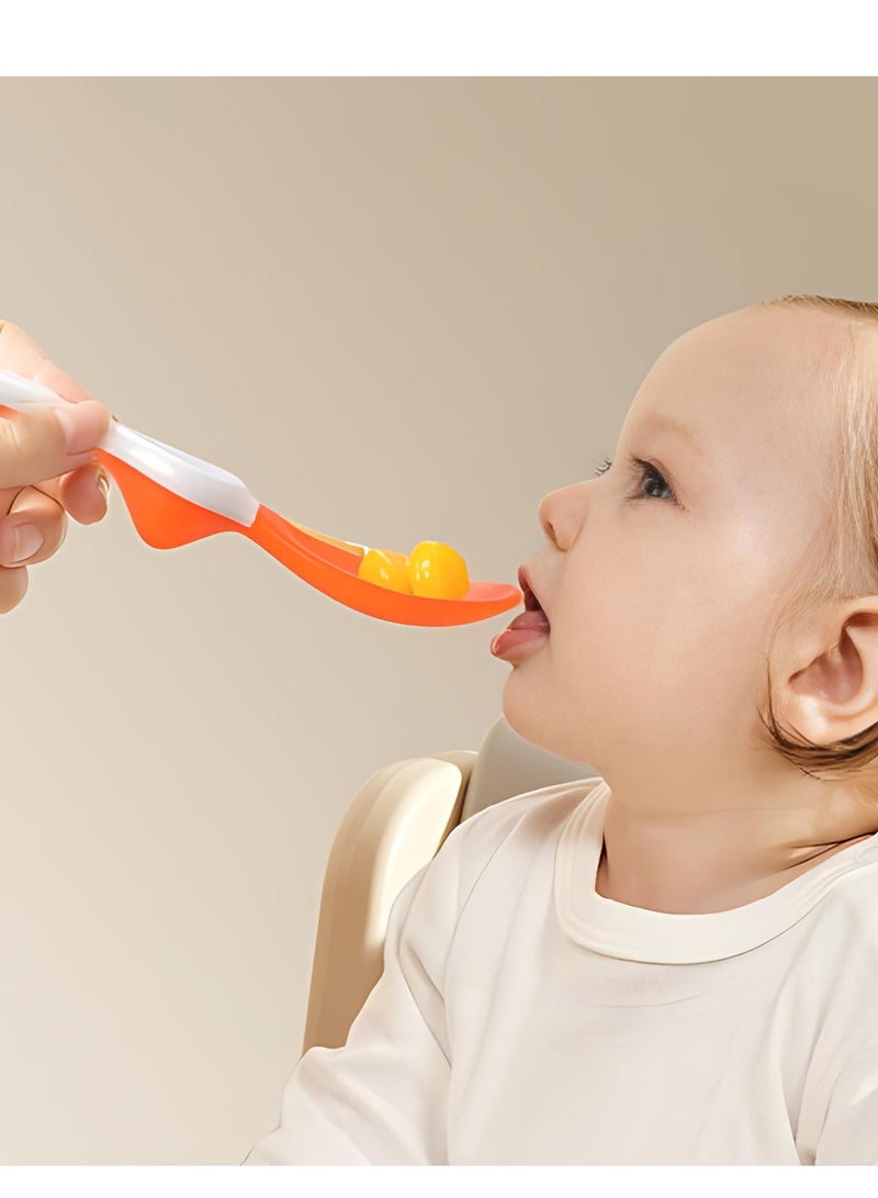 ALMiHomi Heat-Sensitive Baby Spoon – Orange Temperature-Sensing Spoon with Raised Hygiene Base, Color Changing at 40°C, BPA-Free for Toddlers & Infants - Image 5