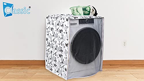 Classic® Front Load Washing Machine Cover Suitable for Samsung 7 Kg & 7.5 Kg (60cmsX63cmsX81cms, Half White & Grey) - Image 2