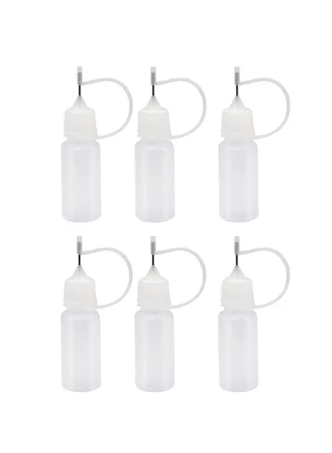 6 Pack 0 34oz Fine Tip Glue Applicator Bottles For DIY Crafts And Laboratory Use - Image 1