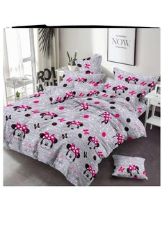 BAIG New Cartoon characters Single Size Comforter Bedding Set, Anime Cartoon Bed kids Fixed Duvet set 4pcs 