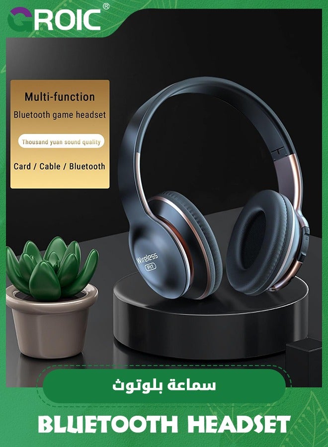 GROIC Black Bluetooth Headphones Wireless Bluetooth Noise Cancelling Headphones 5.0 Bluetooth Headset Lightweight Wireless Earbuds HiFi Stereo PC/Cell Phones/TV/Mp3/Mp4 Cool Stuff  - Image 4