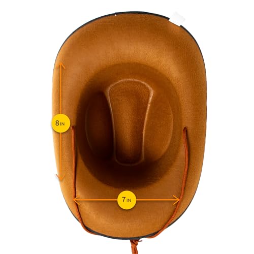 Fun Central - Brown Felt Studded Cowboy Hat - Unisex - Image 4