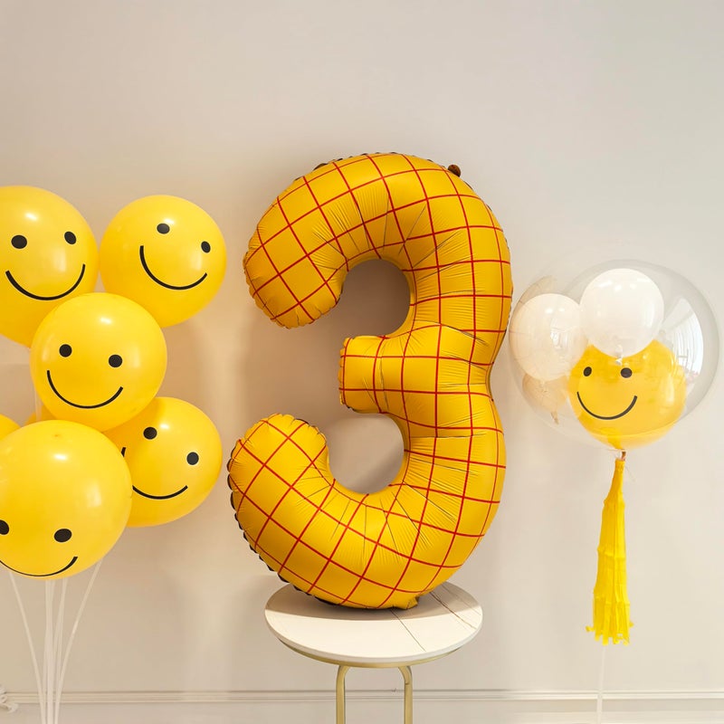 CHANGZHONG 40" Matte Yellow Balloons Toy Inspired Story Theme party Supplies, Number Birthday Decoration, Cowboy Decorations Western, Cowgirl Party Balloon Digital 3 - Image 4