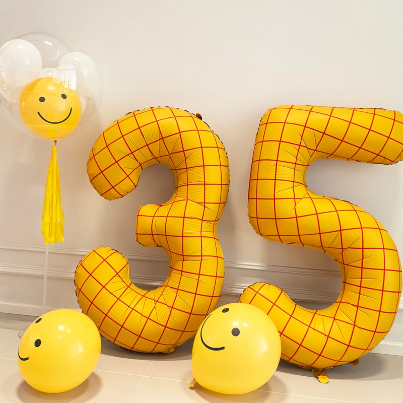CHANGZHONG 40" Matte Yellow Balloons Toy Inspired Story Theme party Supplies, Number Birthday Decoration, Cowboy Decorations Western, Cowgirl Party Balloon Digital 3 - Image 5