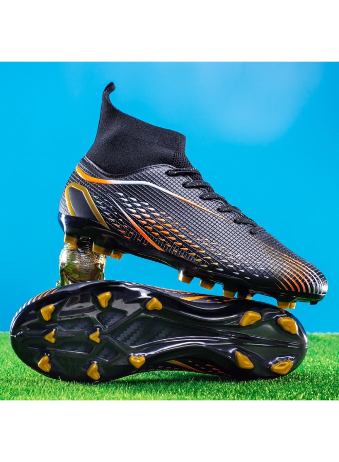 High-top Football Shoes For Boys And Girls, Tf Turf Shoes For Adult Training, Breathable And Anti-slip Long Studs, Professional Sports Shoes
