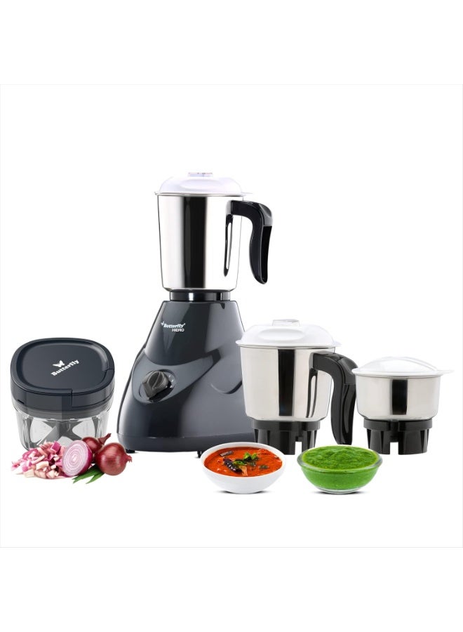 باترفلاي Butterfly Hero 500W Mixer Grinder And Vegetable Chopper, Grey - 500 Watts - Image 1