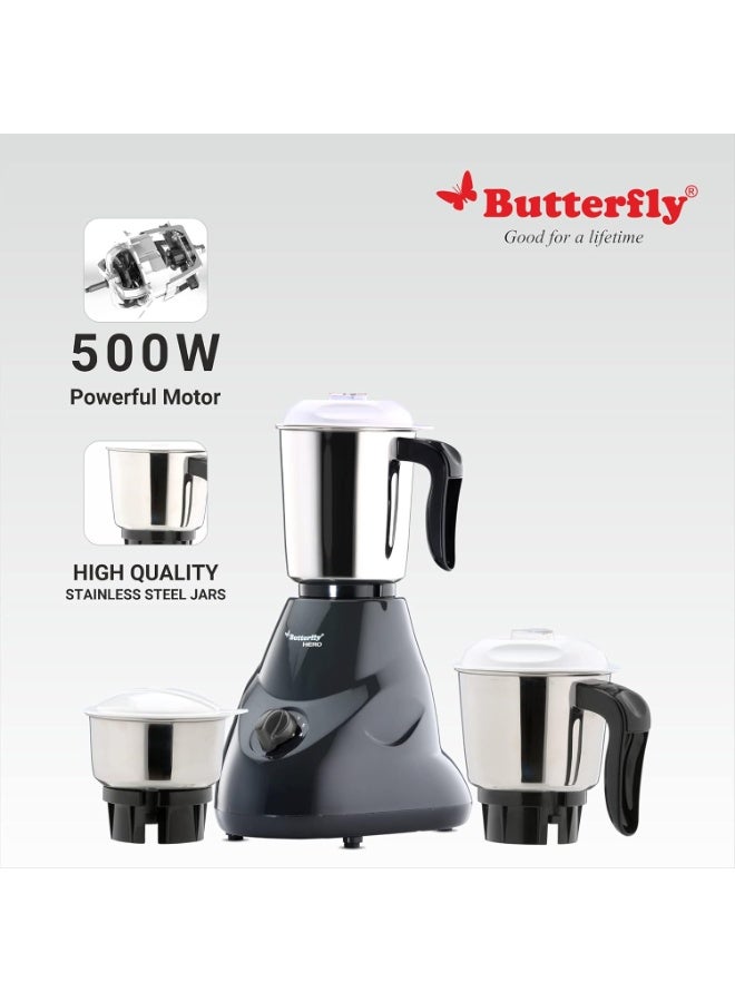باترفلاي Butterfly Hero 500W Mixer Grinder And Vegetable Chopper, Grey - 500 Watts - Image 5