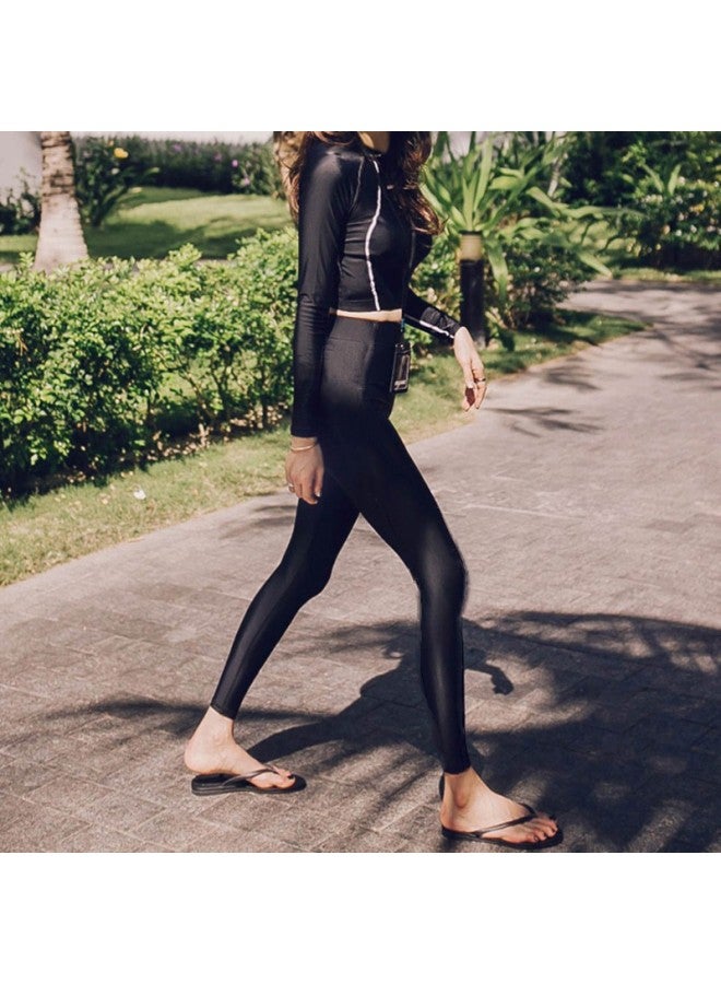 Generic Long-sleeved Surfing Suit Internet-famous Swimsuit Three-piece Sunscreen Hot Summer Split Conservative Slim Women's Clothing-Color:005#Top + Trousers-Size:XXL  - Image 5