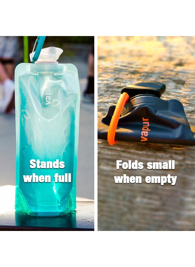 Vapur - Vapur Eclipse Flexible Water Bottle - with Carabiner, .70 Liter (23 oz) - Olive - Image 1