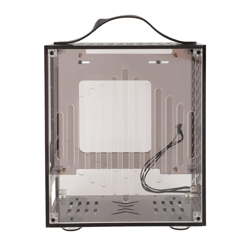 حاسوب أسود شفاف صغير من نوع ITX مزود بمقبض للوحة أم بطول 170 مم و2 من أقراص SSD مقاس 5 بوصة - Image 4