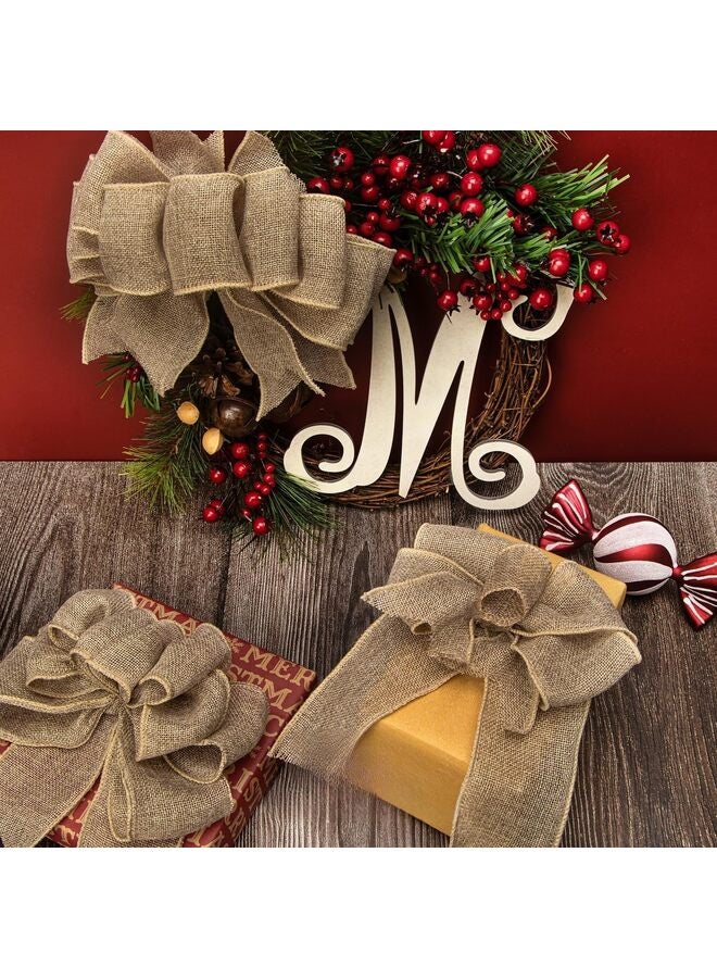 LAMAY 2PCS Burlap Wired Ribbon,2-1/2 Inch x 5Yard,Solid Wired Edge Ribbon for Big Bow,Wreath,Tree Decoration,Outdoor Decoration(BLUE) - Image 5