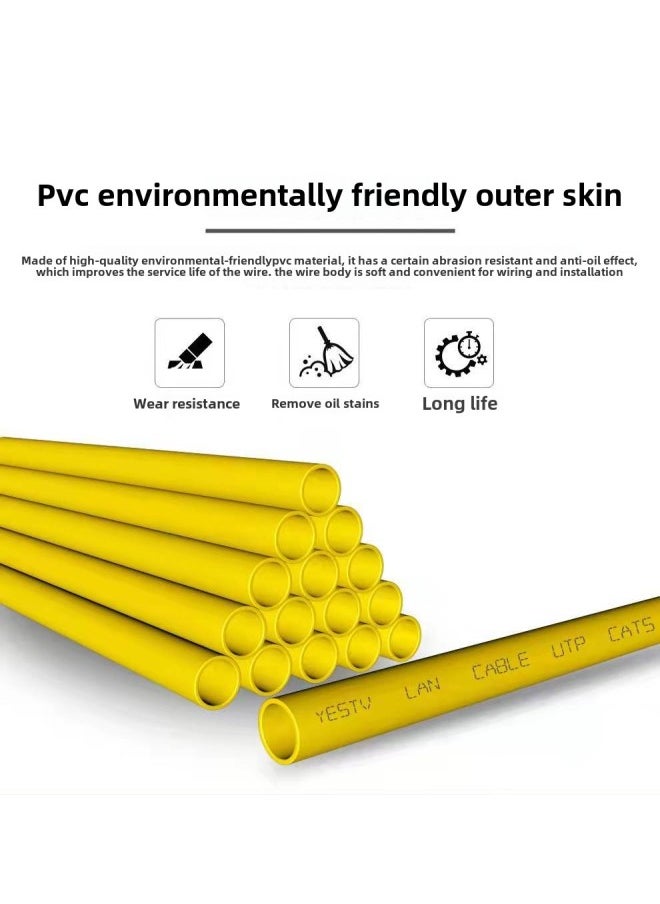 Generic Six Gigabit Cat6 Network Cable Finished Jumper 1m/2/3/5/10/20 M High-speed Network Cable-Color:Yellow-Line Length:2M  - Image 3