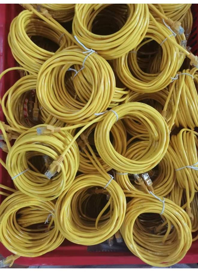 Generic Six Gigabit Cat6 Network Cable Finished Jumper 1m/2/3/5/10/20 M High-speed Network Cable-Color:Yellow-Line Length:2M  - Image 1