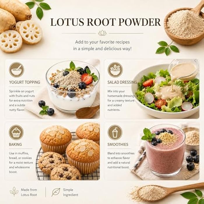 K-Herb Lotus Root Powder Natural 100% Pure Healthy Fiber Vitamin C Amino Acid 연근 연근분말 연근가루 (100g) - Image 5