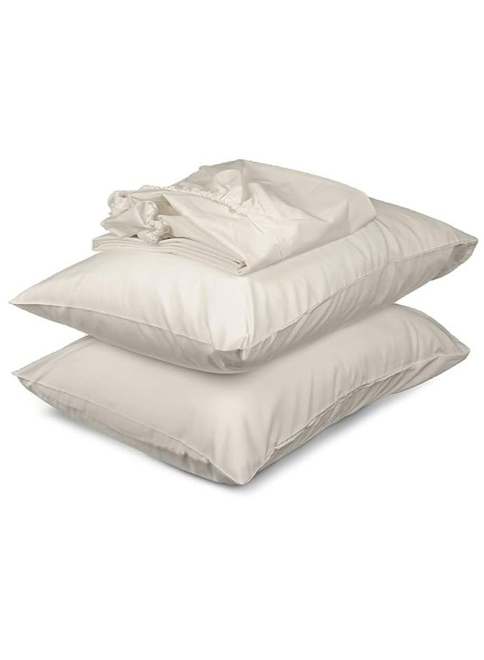 Portal 3 Piece Linen Bed Sheet Set 240*260cm (Off White) - Image 3