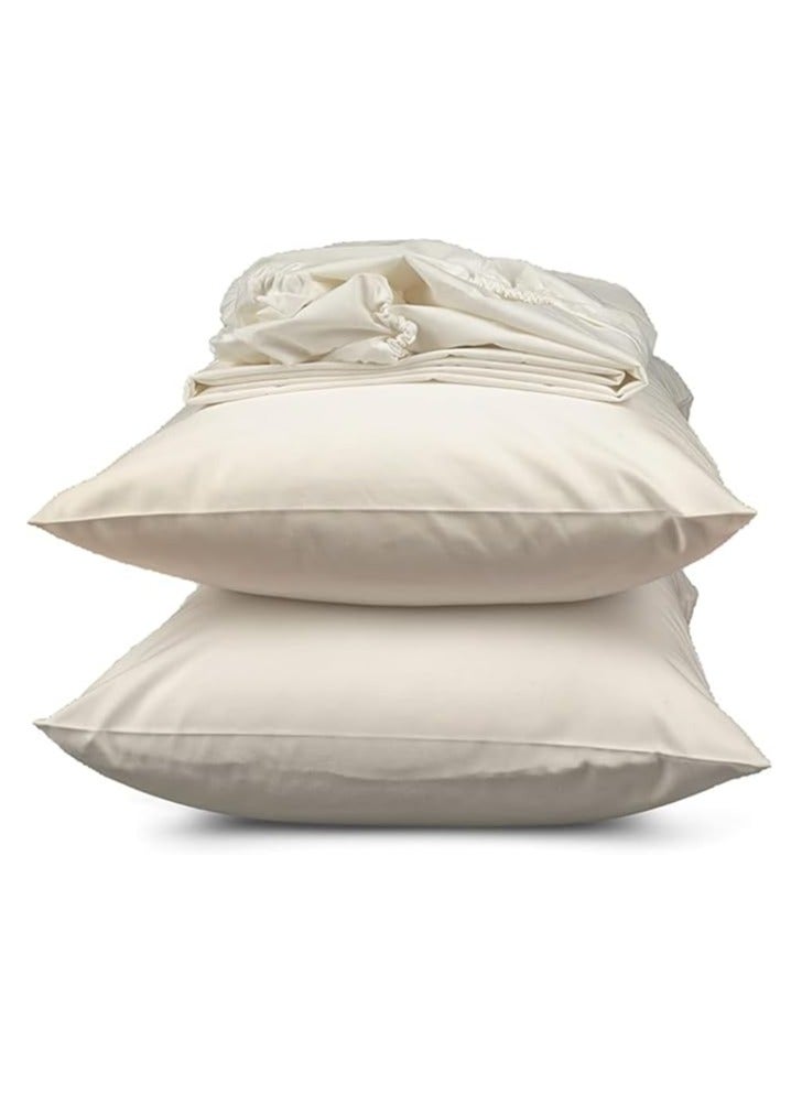 Portal 3 Piece Linen Bed Sheet Set 240*260cm (Off White) - Image 1