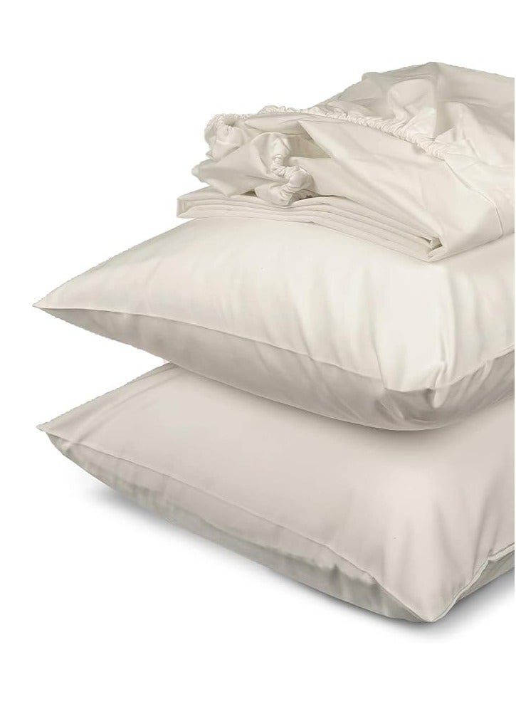 Portal 3 Piece Linen Bed Sheet Set 240*260cm (Off White) - Image 2